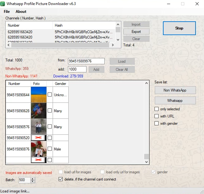 whatsapp profile picture downloader and gender checker